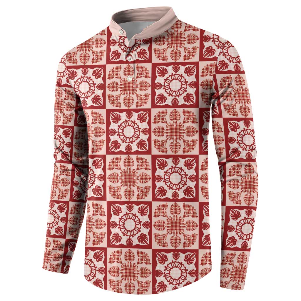 Ulaula Palaka Quilt Hawaii Button Sweatshirt Hawaiian Tropical Monstera Sea Turtle
