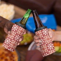 Ulaula Palaka Quilt Hawaii 4 in 1 Can Cooler Tumbler Hawaiian Tropical Monstera Sea Turtle LT14 - Polynesian Pride
