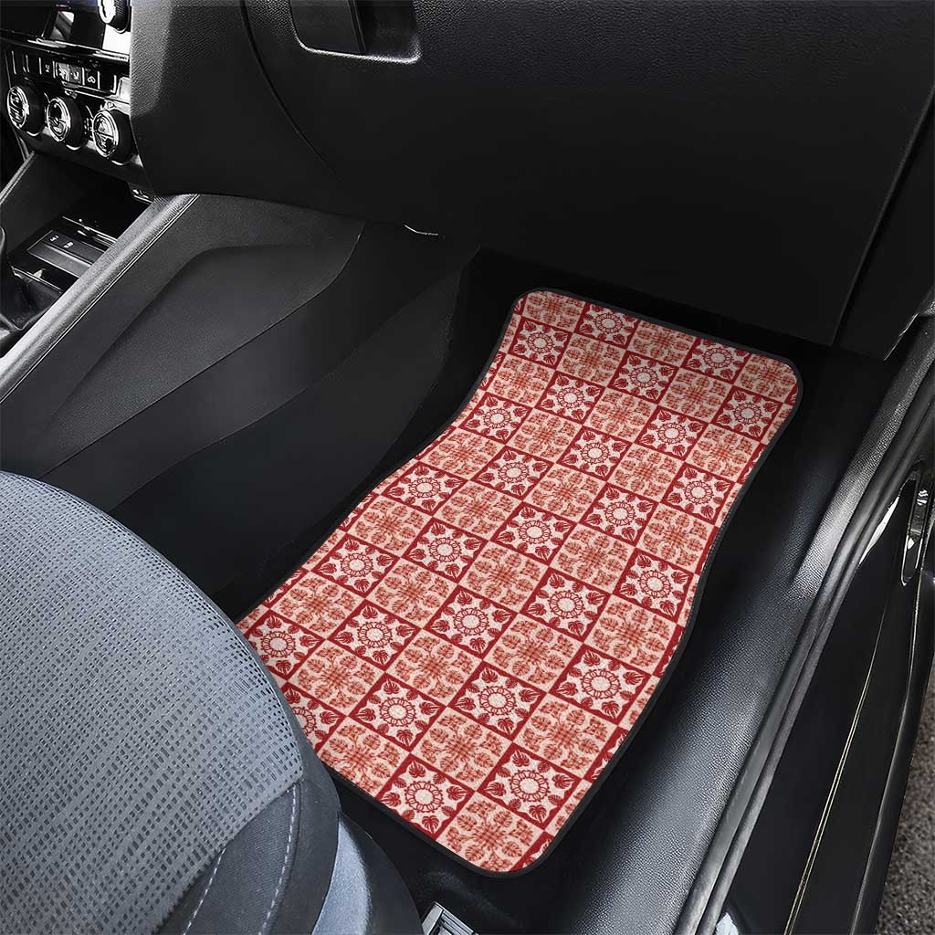 Ulaula Palaka Quilt Hawaii Car Mats Hawaiian Tropical Monstera Sea Turtle