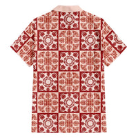 Ulaula Palaka Quilt Hawaii Family Matching Off Shoulder Maxi Dress and Hawaiian Shirt Hawaiian Tropical Monstera Sea Turtle LT14 - Polynesian Pride