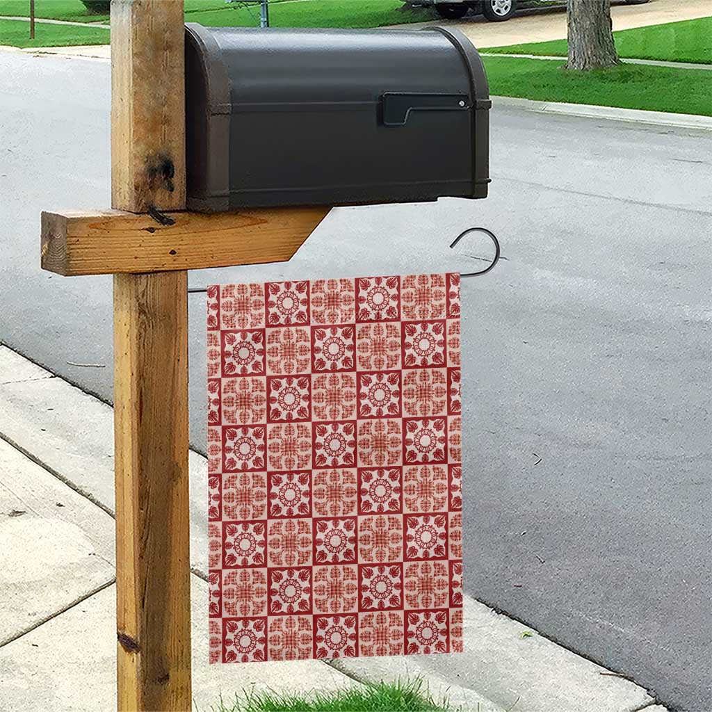 Ulaula Palaka Quilt Hawaii Garden Flag Hawaiian Tropical Monstera Sea Turtle