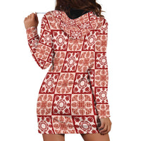 Ulaula Palaka Quilt Hawaii Hoodie Dress Hawaiian Tropical Monstera Sea Turtle LT14 - Polynesian Pride