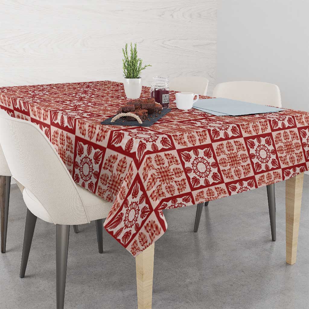 Ulaula Palaka Quilt Hawaii Tablecloth Hawaiian Tropical Monstera Sea Turtle