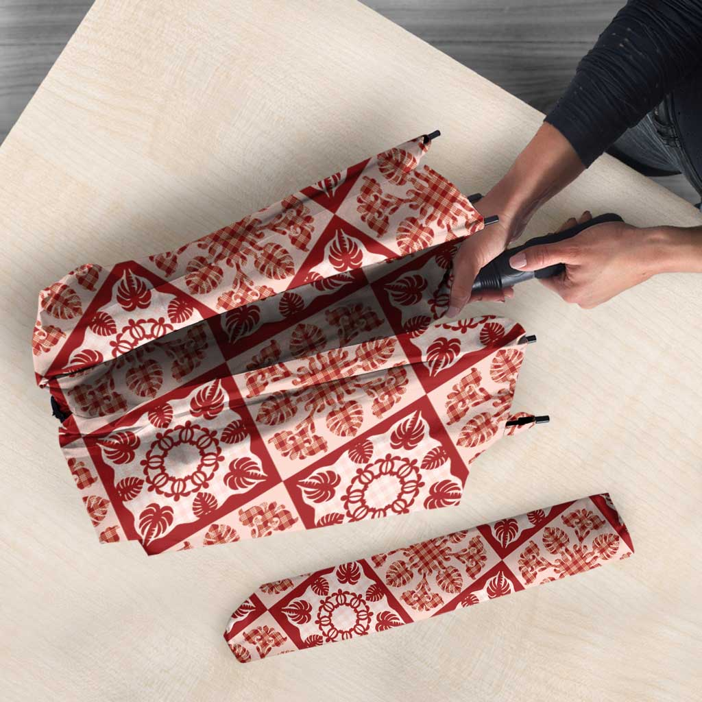 Ulaula Palaka Quilt Hawaii Umbrella Hawaiian Tropical Monstera Sea Turtle