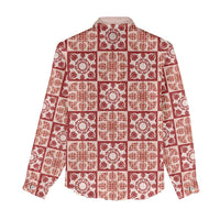 Ulaula Palaka Quilt Hawaii Women Casual Shirt Hawaiian Tropical Monstera Sea Turtle LT14 - Polynesian Pride