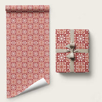 Ulaula Palaka Quilt Hawaii Wrapping Paper Hawaiian Tropical Monstera Sea Turtle