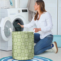 Omaomao Palaka Quilt Hawaii Laundry Basket Hawaiian Tropical Monstera Sea Turtle