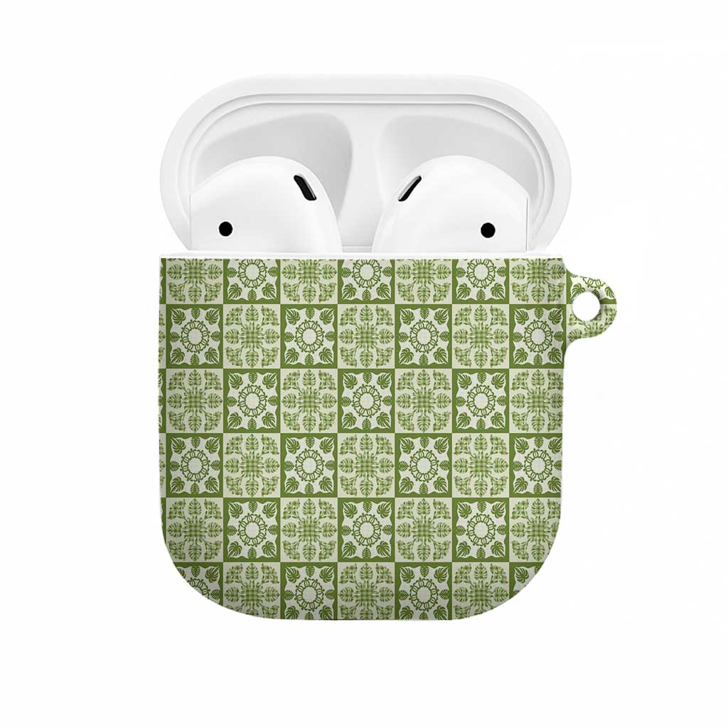 Omaomao Palaka Quilt Hawaii AirPods Case Hawaiian Tropical Monstera Sea Turtle