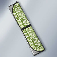 Omaomao Palaka Quilt Hawaii Auto Sun Shade Hawaiian Tropical Monstera Sea Turtle