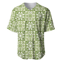 Omaomao Palaka Quilt Hawaii Baseball Jersey Hawaiian Tropical Monstera Sea Turtle LT14 Green - Polynesian Pride