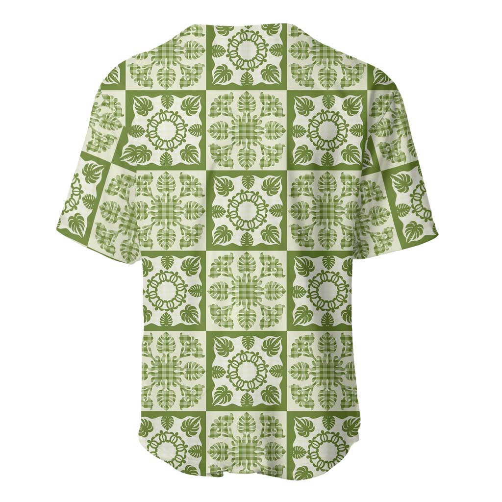 Omaomao Palaka Quilt Hawaii Baseball Jersey Hawaiian Tropical Monstera Sea Turtle LT14 - Polynesian Pride