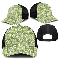 Omaomao Palaka Quilt Hawaii Baseball Net Cap Hawaiian Tropical Monstera Sea Turtle