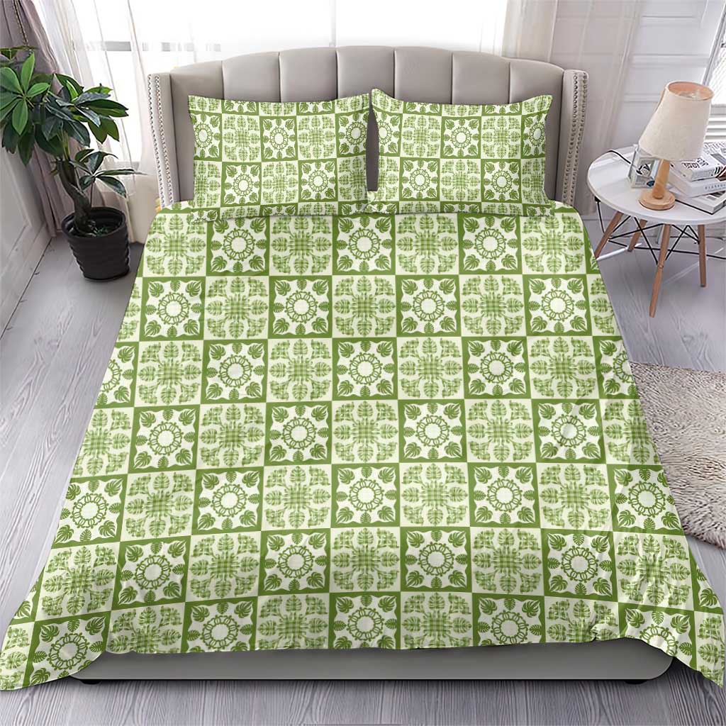 Omaomao Palaka Quilt Hawaii Bedding Set Hawaiian Tropical Monstera Sea Turtle LT14 - Polynesian Pride