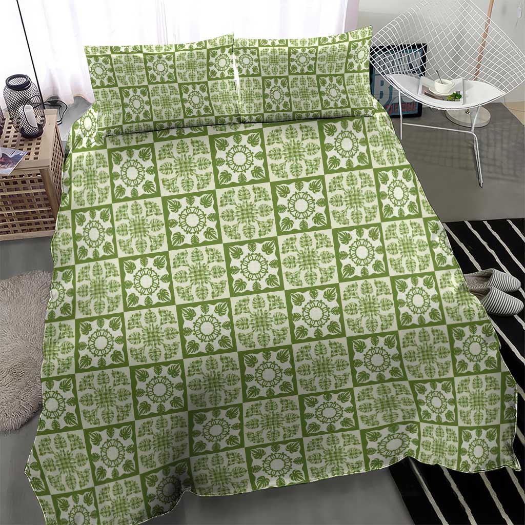 Omaomao Palaka Quilt Hawaii Bedding Set Hawaiian Tropical Monstera Sea Turtle LT14 - Polynesian Pride