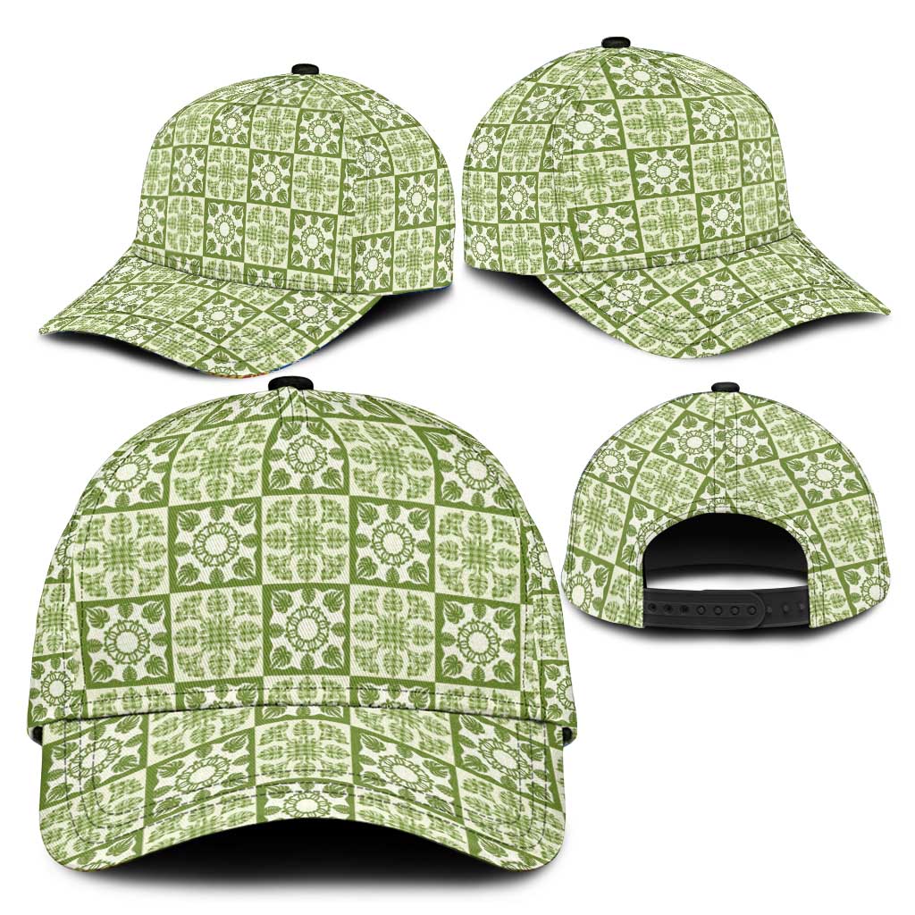Omaomao Palaka Quilt Hawaii Classic Cap Hawaiian Tropical Monstera Sea Turtle