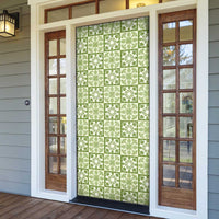 Omaomao Palaka Quilt Hawaii Door Cover Hawaiian Tropical Monstera Sea Turtle