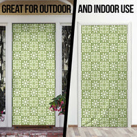 Omaomao Palaka Quilt Hawaii Door Cover Hawaiian Tropical Monstera Sea Turtle