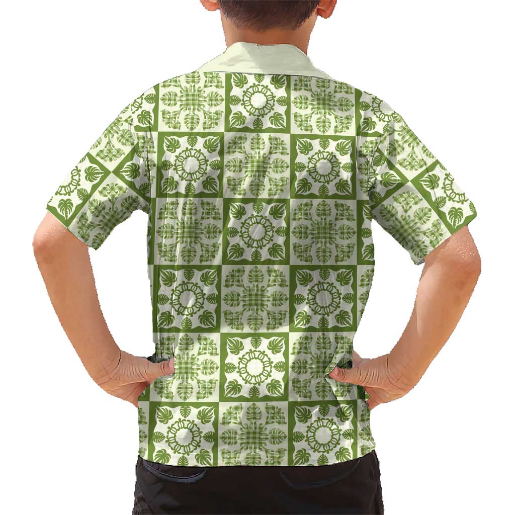 Omaomao Palaka Quilt Hawaii Family Matching Mermaid Dress and Hawaiian Shirt Hawaiian Tropical Monstera Sea Turtle LT14 - Polynesian Pride