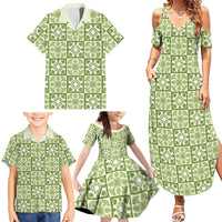 Omaomao Palaka Quilt Hawaii Family Matching Summer Maxi Dress and Hawaiian Shirt Hawaiian Tropical Monstera Sea Turtle LT14 - Polynesian Pride