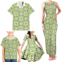 Omaomao Palaka Quilt Hawaii Family Matching Tank Maxi Dress and Hawaiian Shirt Hawaiian Tropical Monstera Sea Turtle LT14 - Polynesian Pride