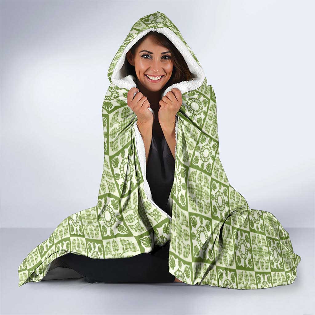 Omaomao Palaka Quilt Hawaii Hooded Blanket Hawaiian Tropical Monstera Sea Turtle