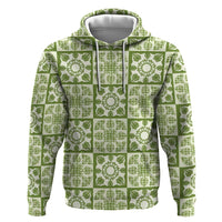 Omaomao Palaka Quilt Hawaii Hoodie Hawaiian Tropical Monstera Sea Turtle
