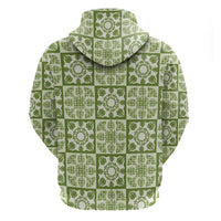 Omaomao Palaka Quilt Hawaii Hoodie Hawaiian Tropical Monstera Sea Turtle