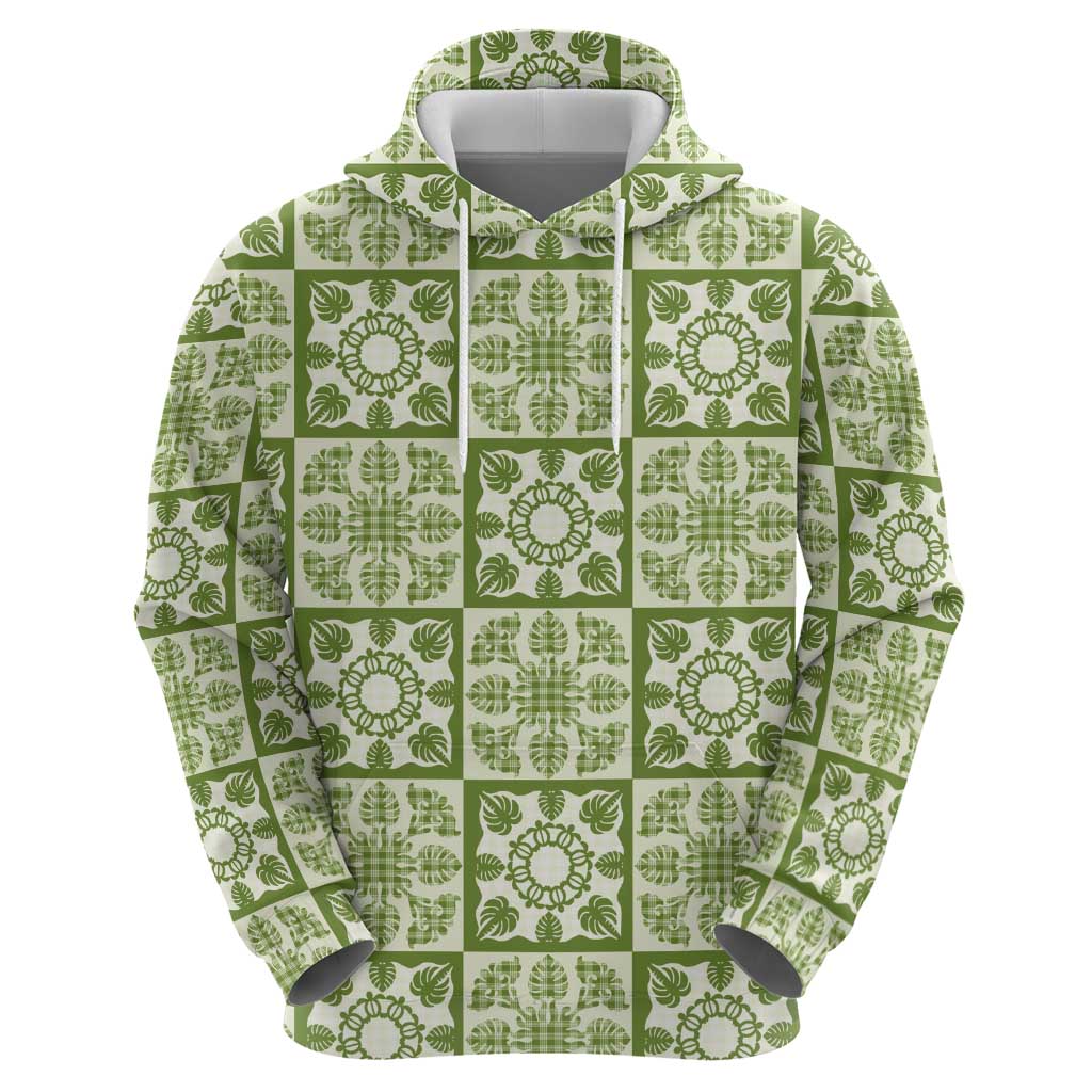 Omaomao Palaka Quilt Hawaii Hoodie Hawaiian Tropical Monstera Sea Turtle