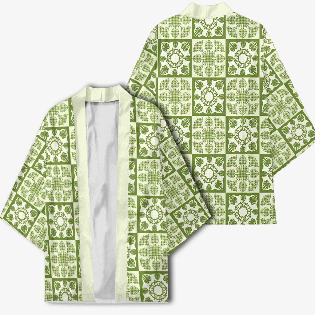 Omaomao Palaka Quilt Hawaii Kimono Hawaiian Tropical Monstera Sea Turtle