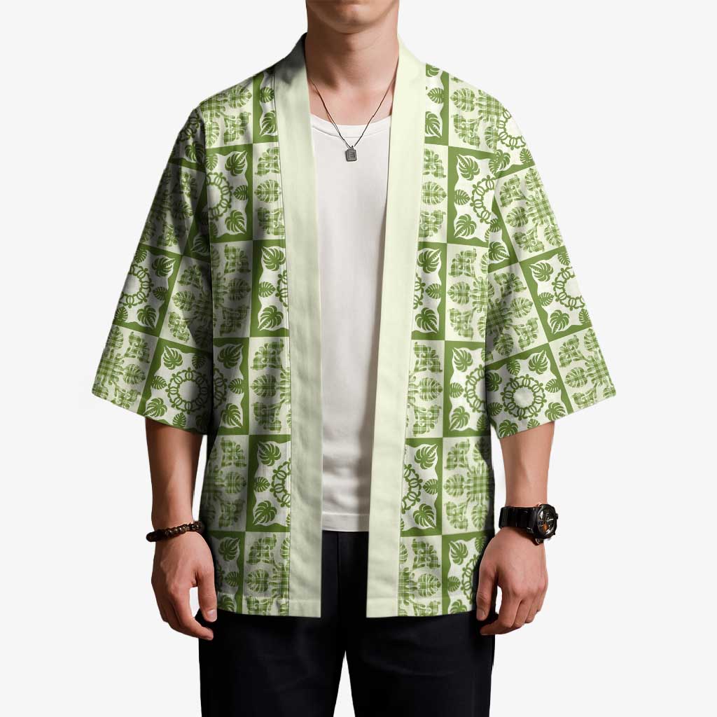 Omaomao Palaka Quilt Hawaii Kimono Hawaiian Tropical Monstera Sea Turtle