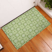Omaomao Palaka Quilt Hawaii Rubber Doormat Hawaiian Tropical Monstera Sea Turtle LT14 - Polynesian Pride