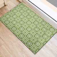 Omaomao Palaka Quilt Hawaii Rubber Doormat Hawaiian Tropical Monstera Sea Turtle LT14 - Polynesian Pride