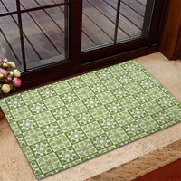 Omaomao Palaka Quilt Hawaii Rubber Doormat Hawaiian Tropical Monstera Sea Turtle LT14 - Polynesian Pride