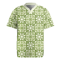 Omaomao Palaka Quilt Hawaii Rugby Jersey Hawaiian Tropical Monstera Sea Turtle
