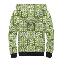 Omaomao Palaka Quilt Hawaii Sherpa Hoodie Hawaiian Tropical Monstera Sea Turtle LT14 - Polynesian Pride