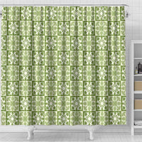 Omaomao Palaka Quilt Hawaii Shower Curtain Hawaiian Tropical Monstera Sea Turtle LT14 - Polynesian Pride