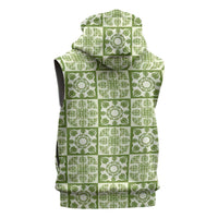 Omaomao Palaka Quilt Hawaii Sleeveless Hoodie Hawaiian Tropical Monstera Sea Turtle LT14 - Polynesian Pride