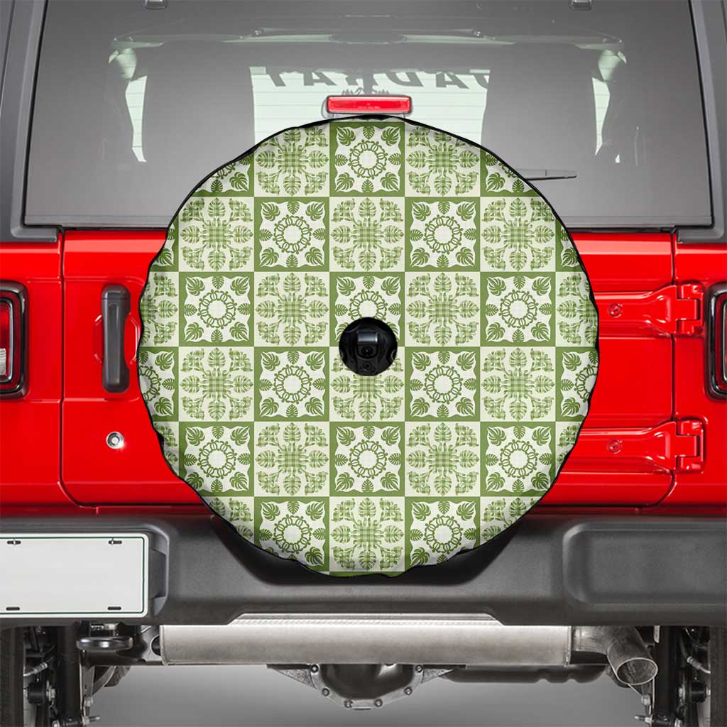 Omaomao Palaka Quilt Hawaii Spare Tire Cover Hawaiian Tropical Monstera Sea Turtle LT14 - Polynesian Pride
