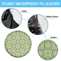 Omaomao Palaka Quilt Hawaii Spare Tire Cover Hawaiian Tropical Monstera Sea Turtle LT14 - Polynesian Pride