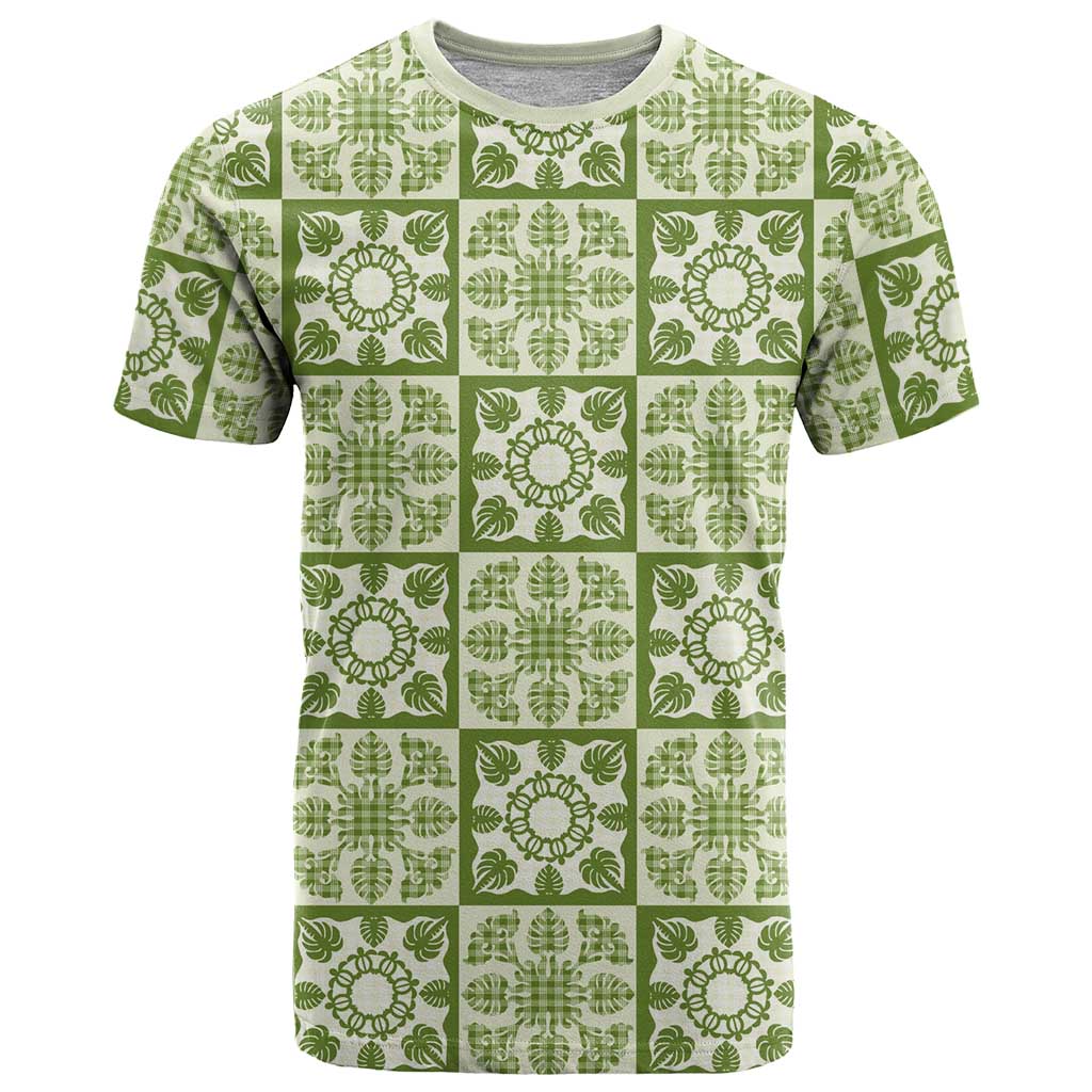 Omaomao Palaka Quilt Hawaii T Shirt Hawaiian Tropical Monstera Sea Turtle