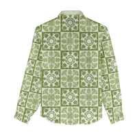 Omaomao Palaka Quilt Hawaii Women Casual Shirt Hawaiian Tropical Monstera Sea Turtle LT14 - Polynesian Pride