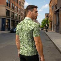 Omaomao Palaka Quilt Hawaii Zipper Polo Shirt Hawaiian Tropical Monstera Sea Turtle LT14 - Polynesian Pride