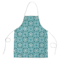 Cyan Palaka Quilt Hawaii Apron Hawaiian Tropical Monstera Sea Turtle LT14 Cyan - Polynesian Pride