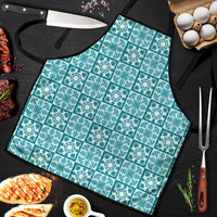Cyan Palaka Quilt Hawaii Apron Hawaiian Tropical Monstera Sea Turtle LT14 Cyan - Polynesian Pride