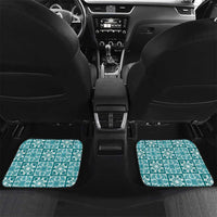 Cyan Palaka Quilt Hawaii Car Mats Hawaiian Tropical Monstera Sea Turtle