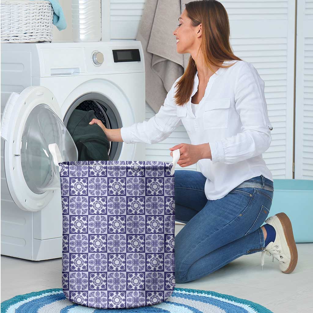Polu Palaka Quilt Hawaii Laundry Basket Hawaiian Tropical Monstera Sea Turtle