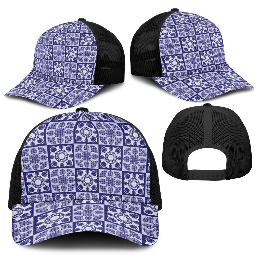 Polu Palaka Quilt Hawaii Baseball Net Cap Hawaiian Tropical Monstera Sea Turtle