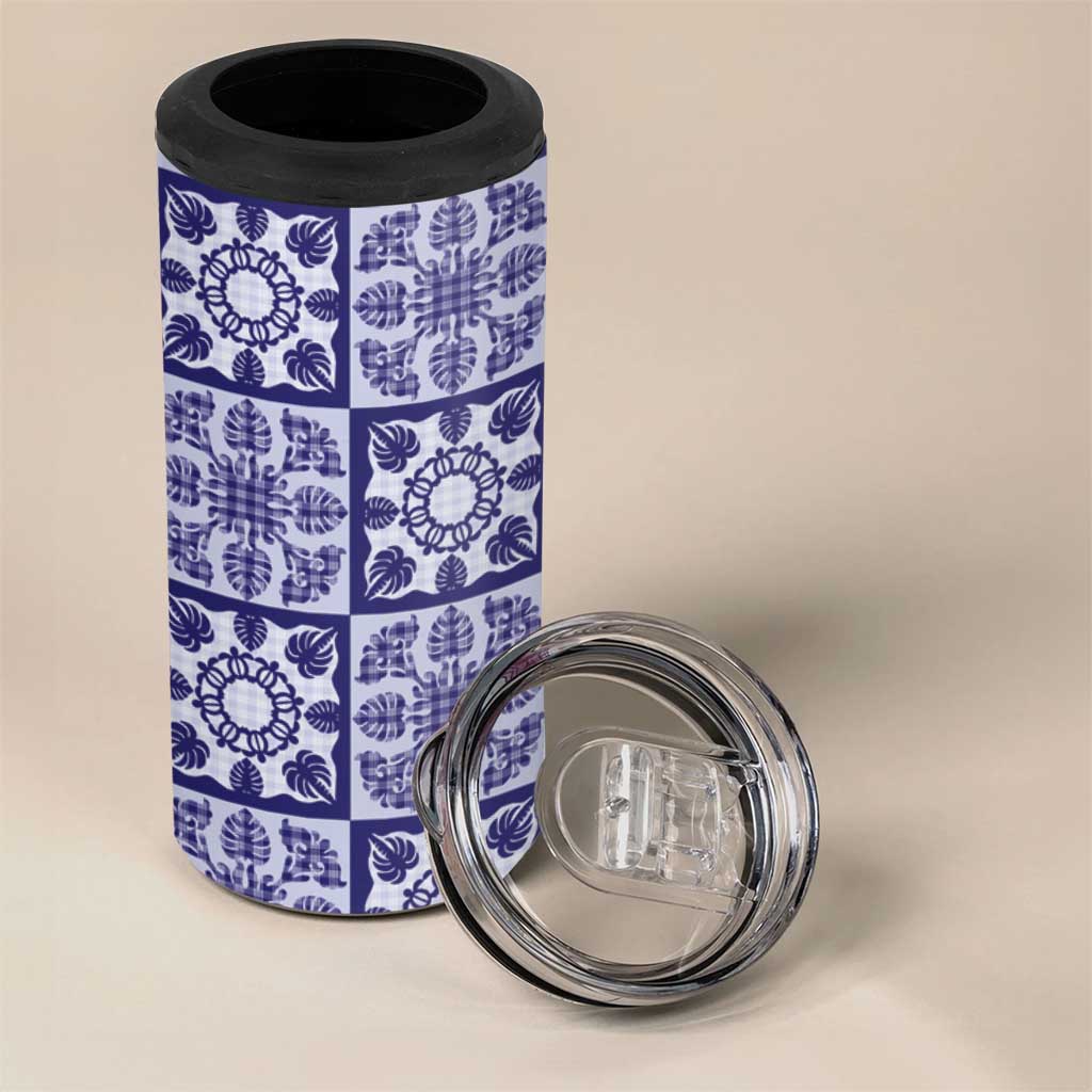 Polu Palaka Quilt Hawaii 4 in 1 Can Cooler Tumbler Hawaiian Tropical Monstera Sea Turtle LT14 - Polynesian Pride