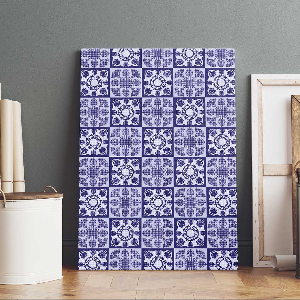 Polu Palaka Quilt Hawaii Canvas Wall Art Hawaiian Tropical Monstera Sea Turtle