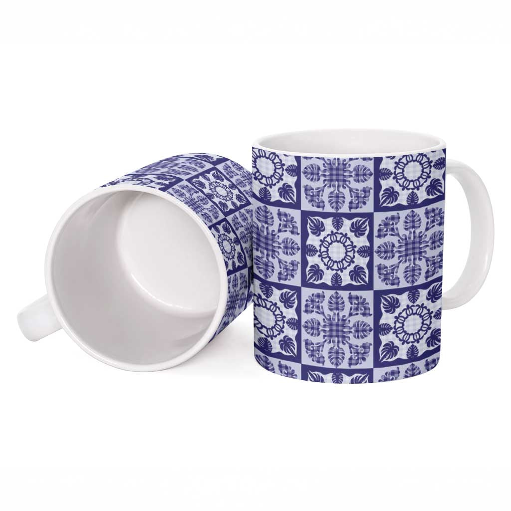 Polu Palaka Quilt Hawaii Ceramic Mug Hawaiian Tropical Monstera Sea Turtle